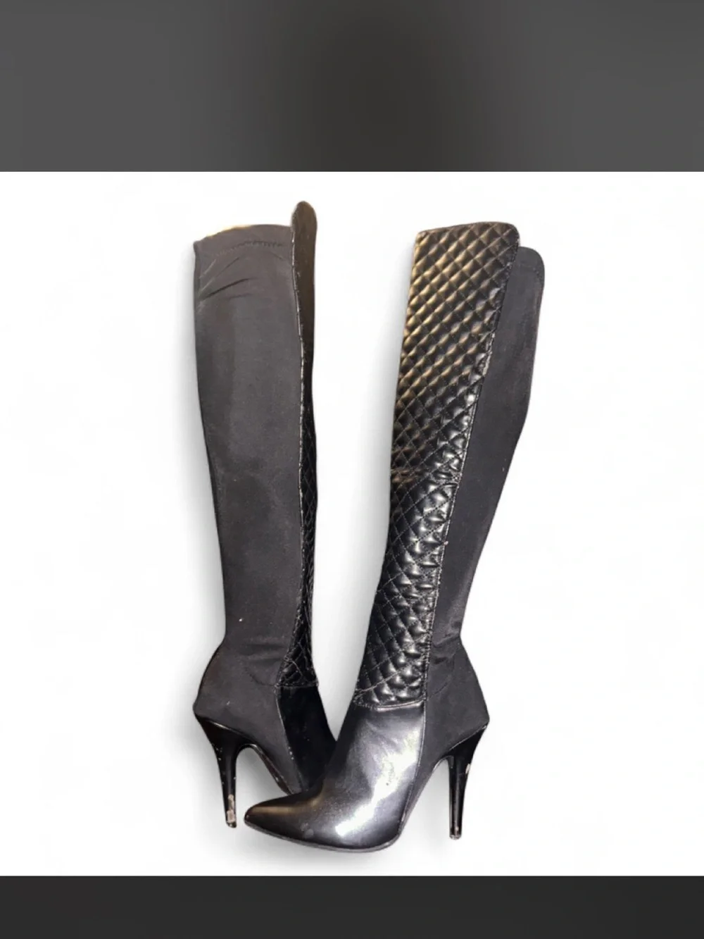 💎Quilted Over-the-Knee Women's Boots - Black 🌸 Size 6